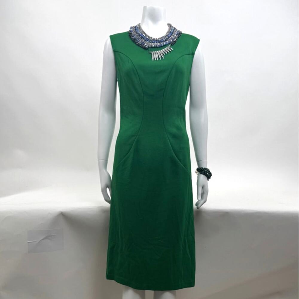Club Beymen Women's Green Back Zip Sleeveless Dress Size Large